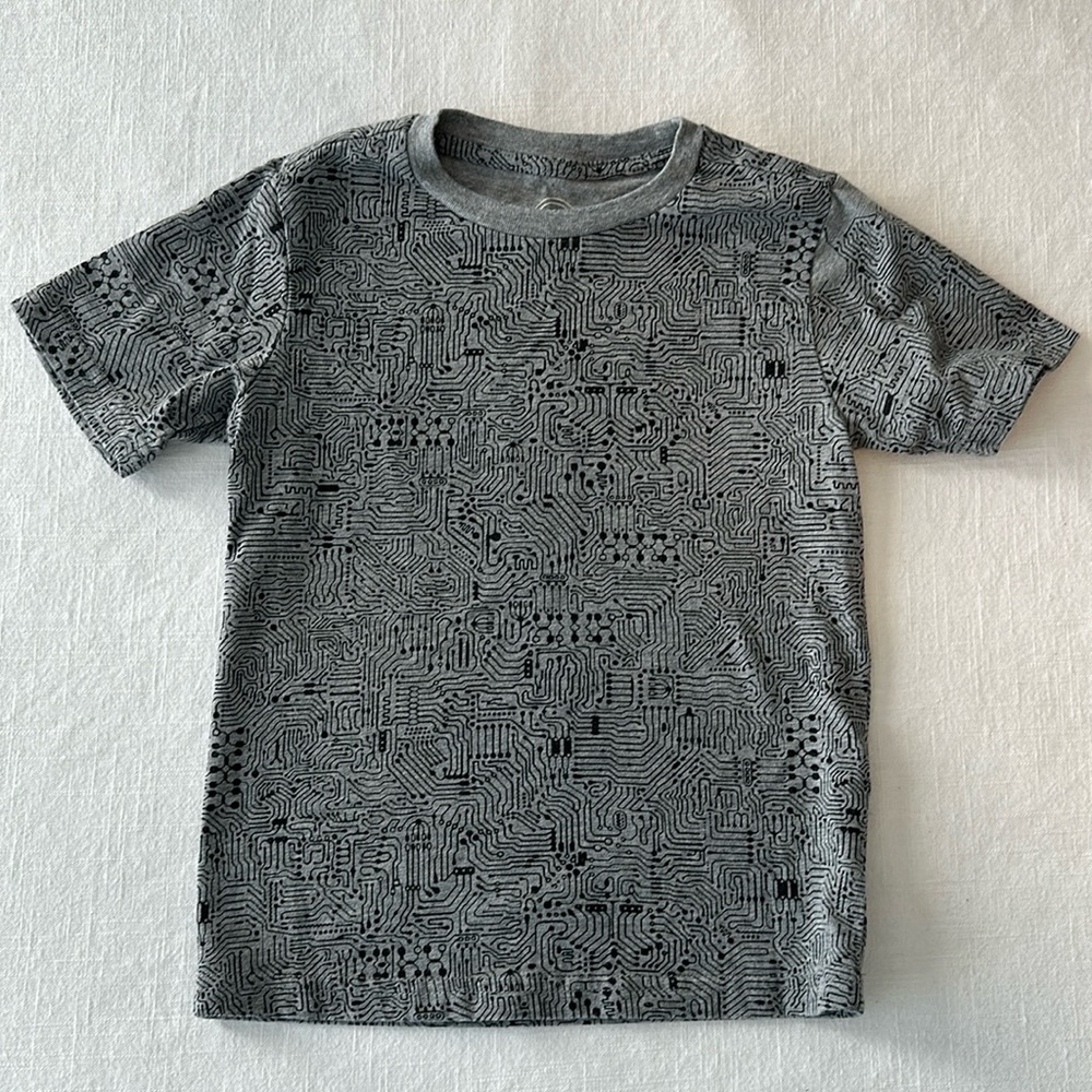 Boy’s Gray Circuit T-shirt - Wonder Nation - x-small